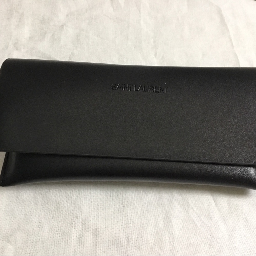 Saint Laurent Black Cat-Eye Sunglasses with Gold Logo Case - Picture 9 of 13